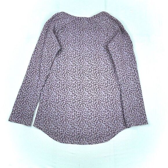 MONROW Purple Leopard Print Boyfriend Lightweight Sweatshirt - Picture 3 of 8